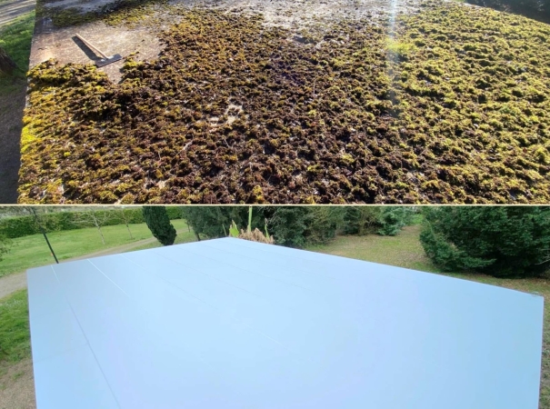 Avant/Apr&egrave;s - R&eacute;novation - Etanch&eacute;it&eacute; d'un toit plat de garage